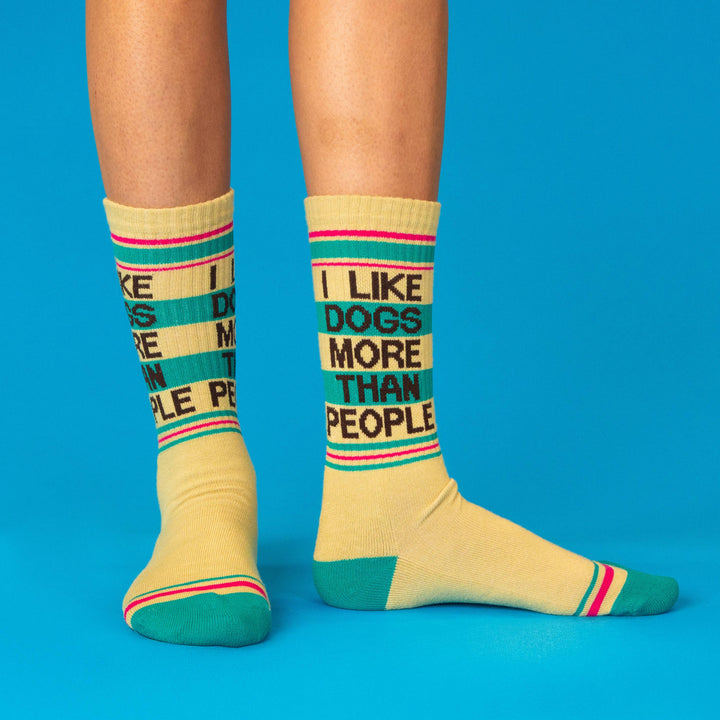 Gumball Poodle I Like Dogs More Than People Crew Socks