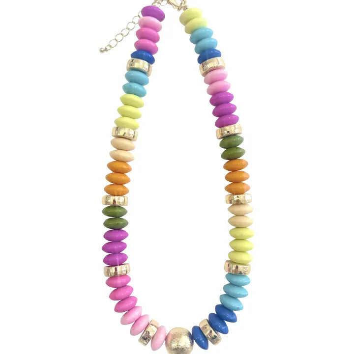 Gemelli Rainbow Tobie Beaded Disc Necklace