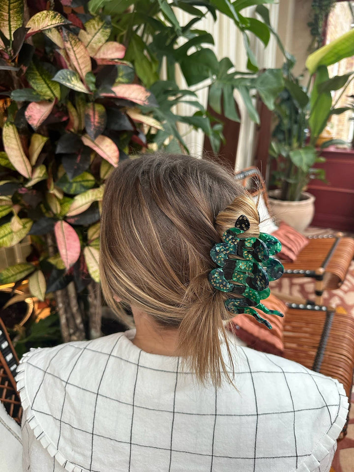 Solar Eclipse Hand-painted Snake Claw Hair Clip