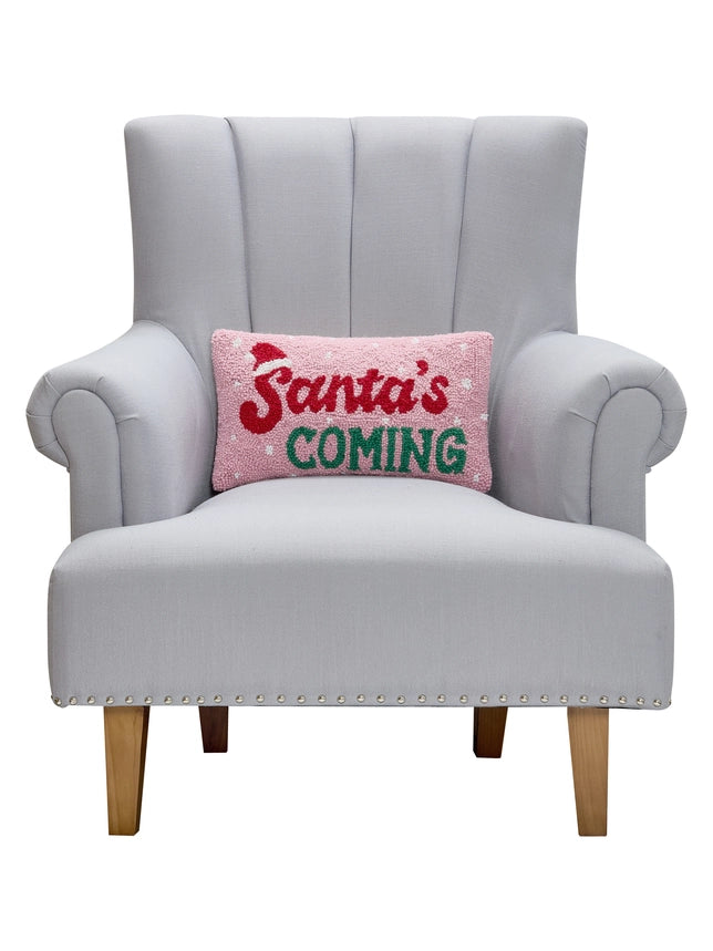 Peking Handicrafts Santa's Coming Hook Pillow