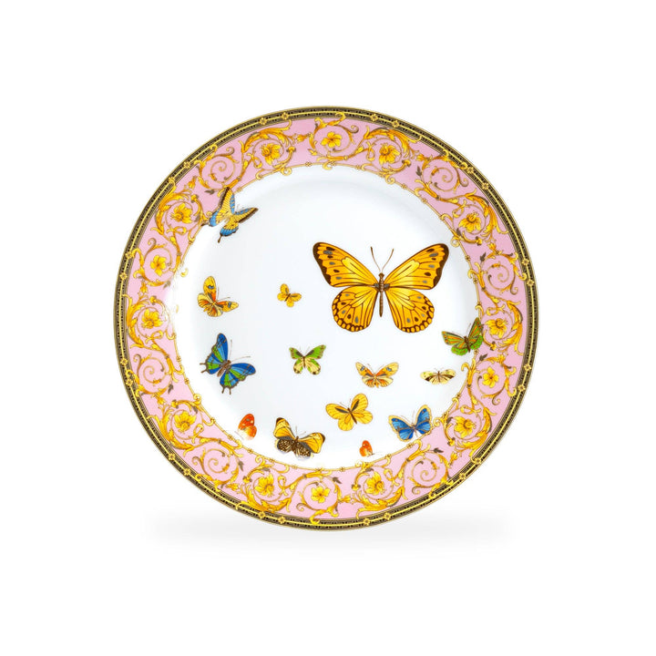 Butterflies with Pink Ornament Dessert Plate