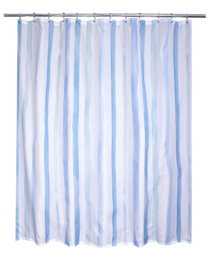 Watercolor Stripes Shower Curtain
