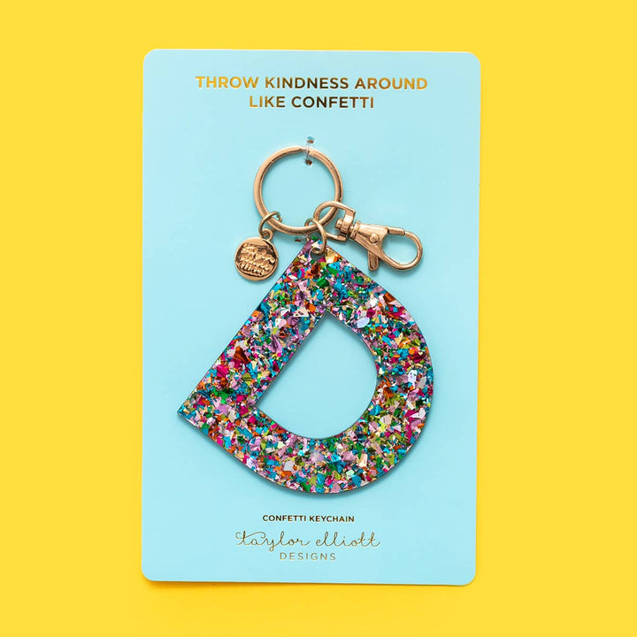 Taylor Elliott Designs Colorful Confetti Alphabet Keychain