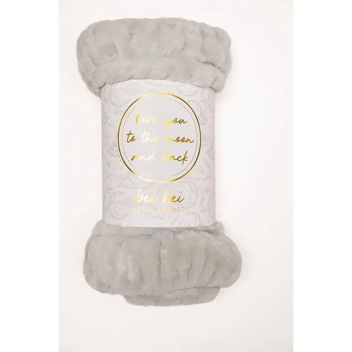 Bei Bei Faux Fur Blanket "Love You To the Moon" Toile Moonlight