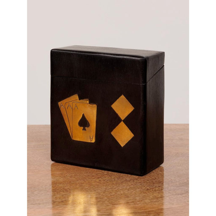 Wooden Cards and Dice Box