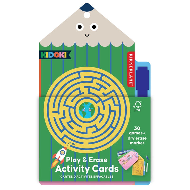 Kikkerland Kidoki Play & Erase Activity Cards