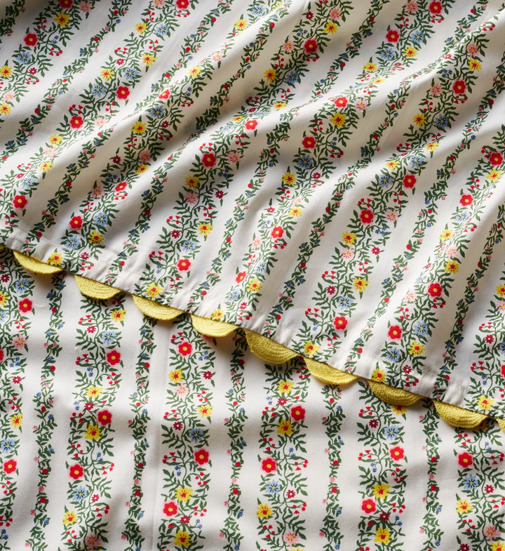Rifle Paper Co. Rosette Stripe Cotton Tablecloth