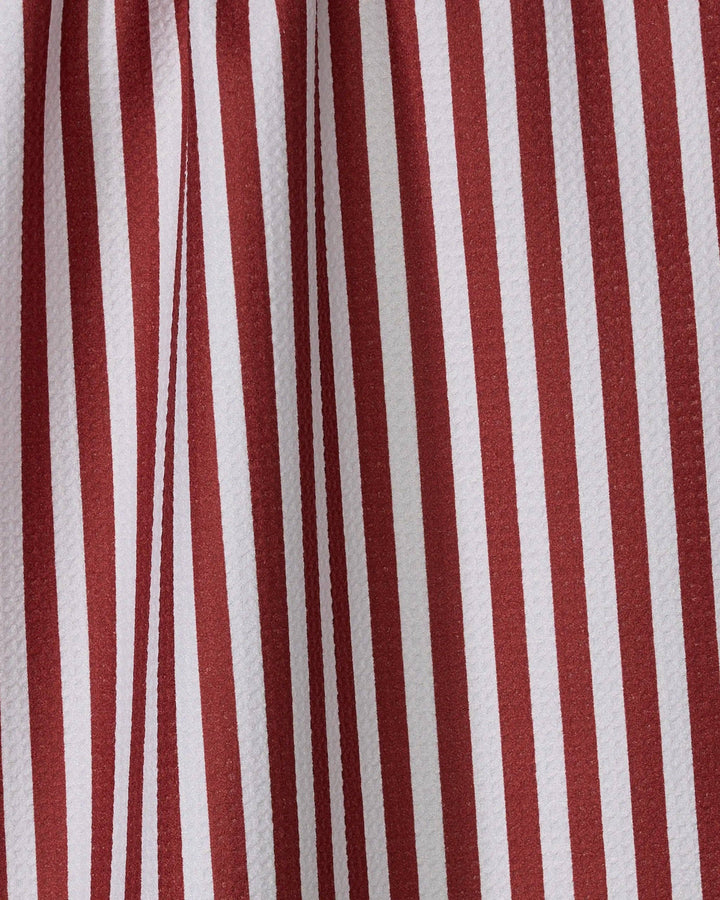 Geometry Ribbon Red Tea Towel