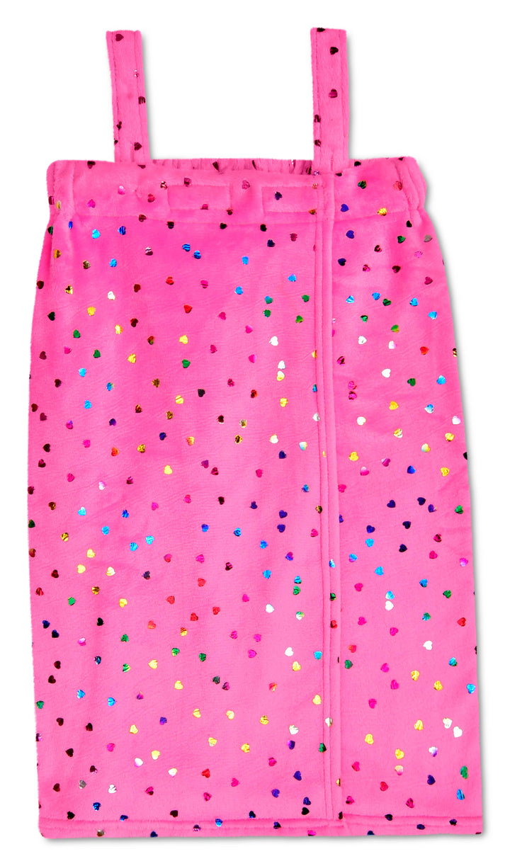 Kid's Bright Pink Foil Heart Spa Wrap
