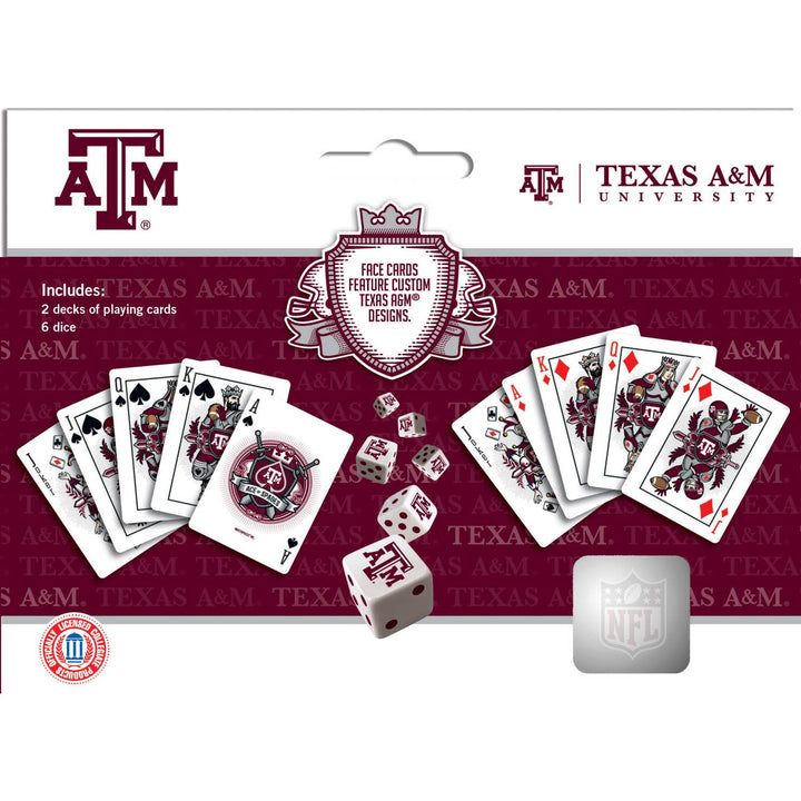 Masterpieces Puzzles Texas A&M Aggies 2-Pack Playing Cards & Dice Set