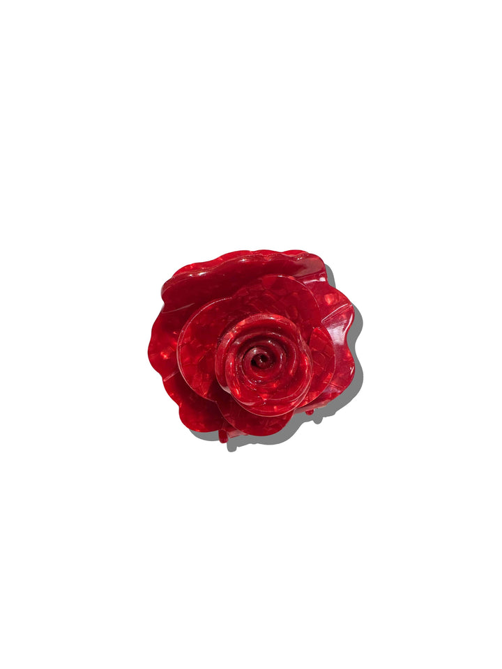 Solar Eclipse Handmade Origami Red Rose Flower Claw Hair Clip