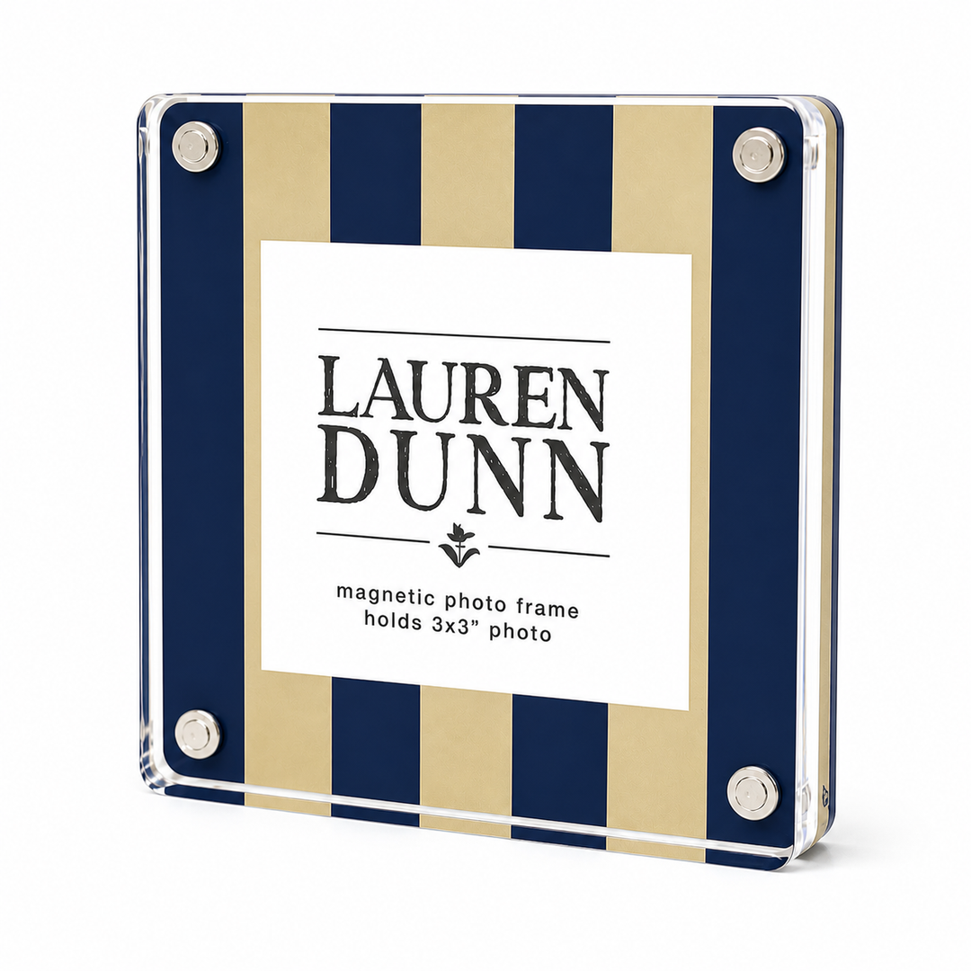 Lauren Dunn Gold and Blue Striped Gameday Square Acrylic Frame