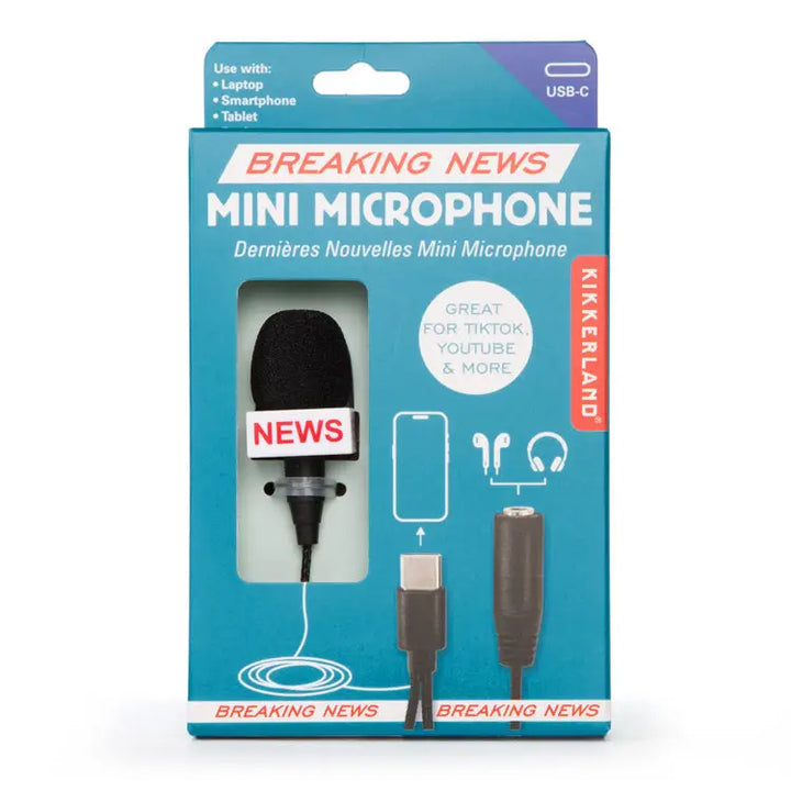 Kikkerland Design Breaking News Mini Microphone