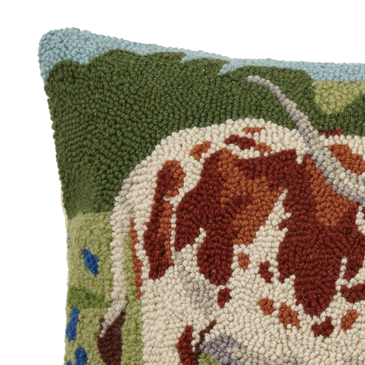 Peking Handicraft Longhorn in Bluebonnet Fields Hook Pillow