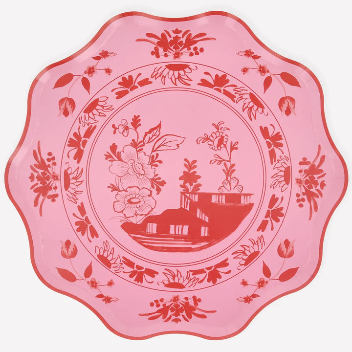 Meri Meri Pink Vintage Botanical Paper Dinner Plates