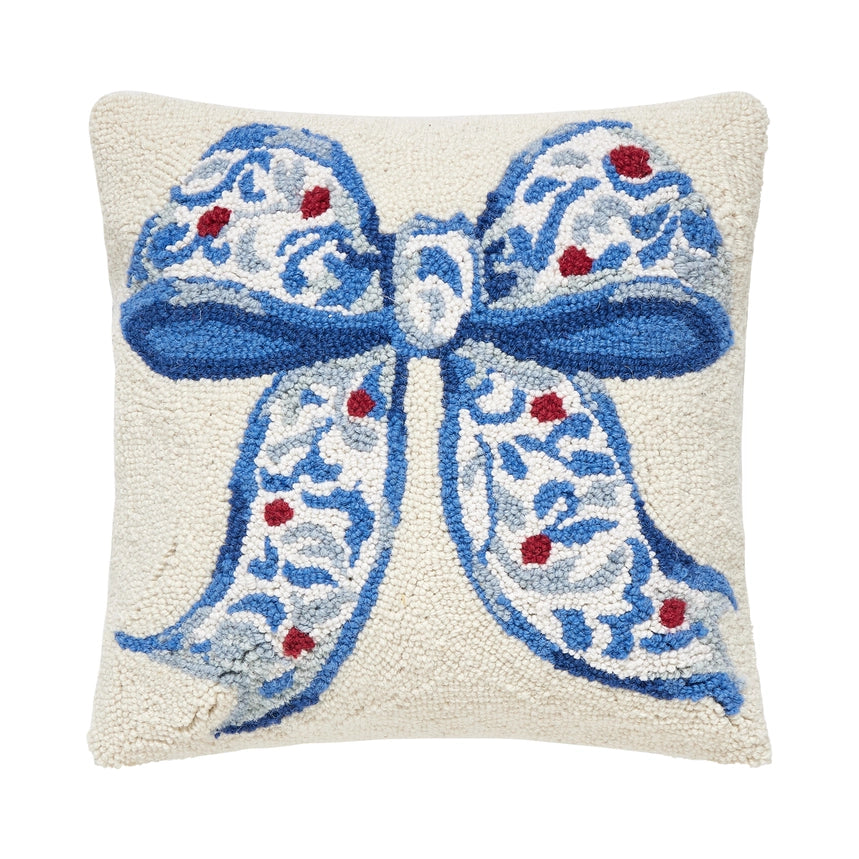 Peking Handicrafts Chinoiserie Bow Hook Pillow