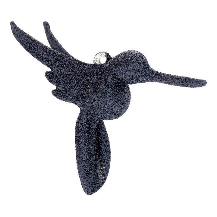 Glitter Hummingbird Glass Ornament