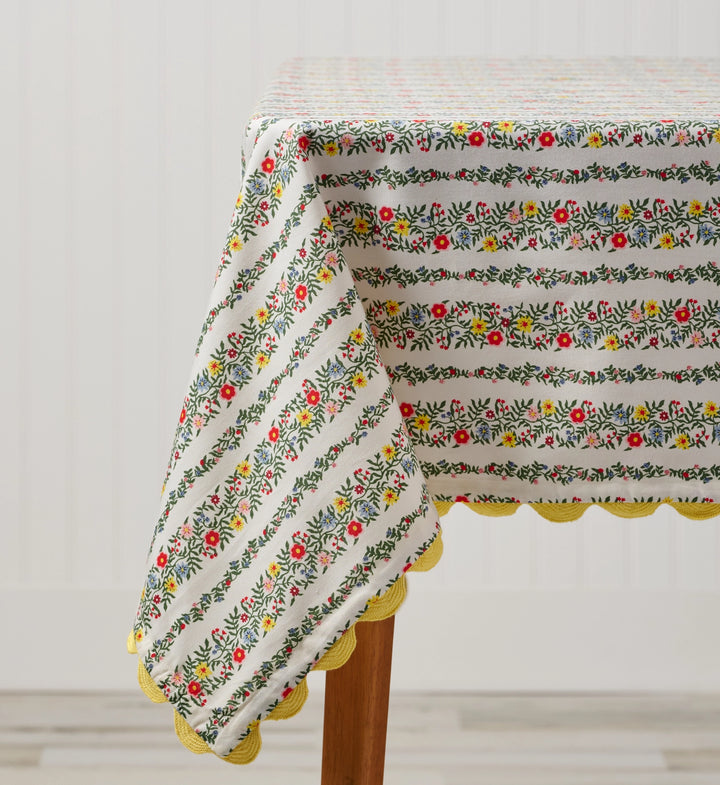 Rifle Paper Co. Rosette Stripe Cotton Tablecloth
