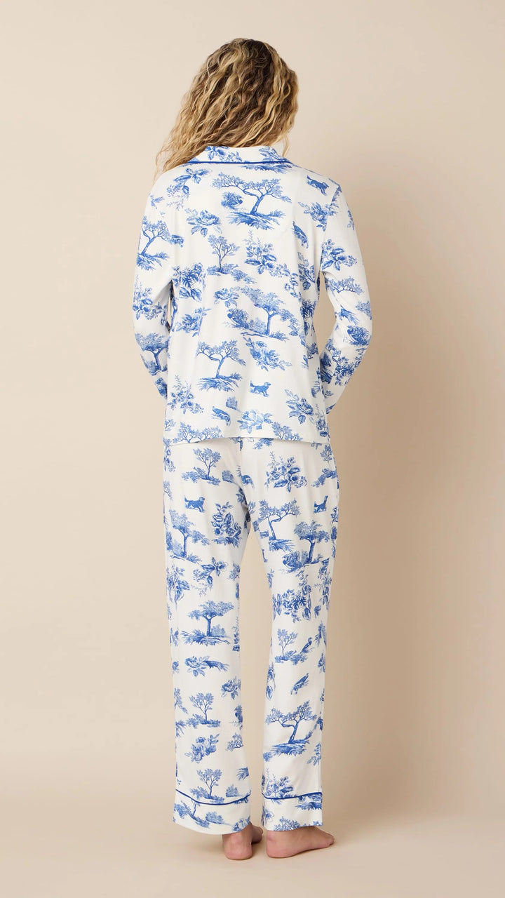 The Cat's Pajamas Field & Feather Pima Knit Long-Sleeved Pajama
