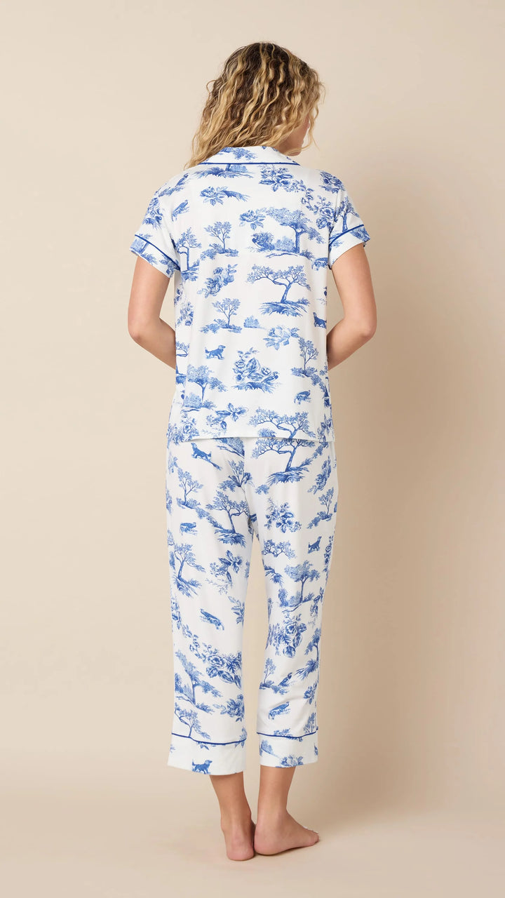 The Cat's Pajamas Field & Feather Pima Knit Capri Pajama Set