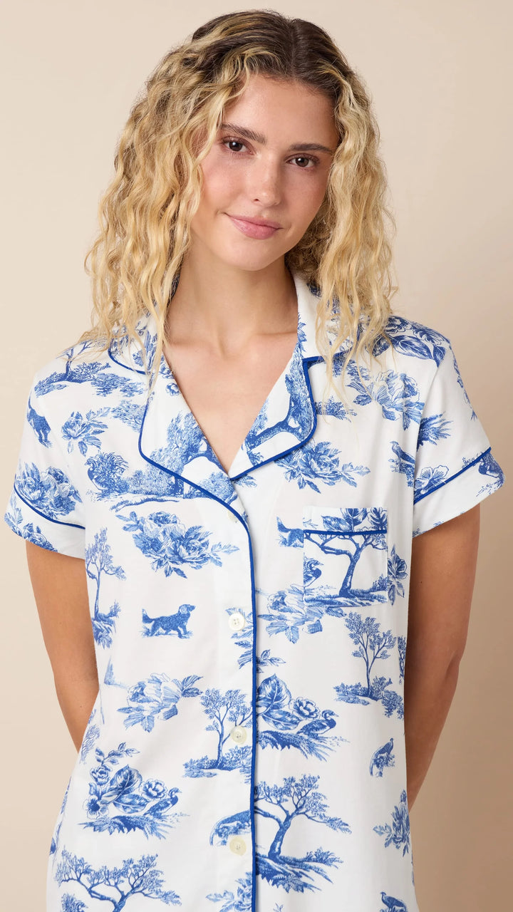 The Cat's Pajamas Field & Feather Pima Knit Capri Pajama Set