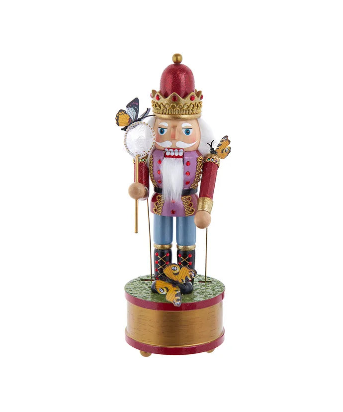 Kurt Adler 12" Wind-Up Musical Butterfly Catcher Nutcracker