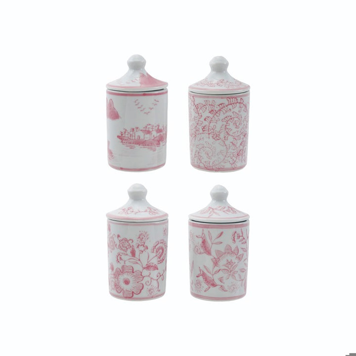 Hazel Mazel Pink Hand-Stamped Stoneware Spice Jar