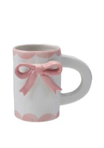 Hazel Mazel Pink 3D Bow Stoneware Mug