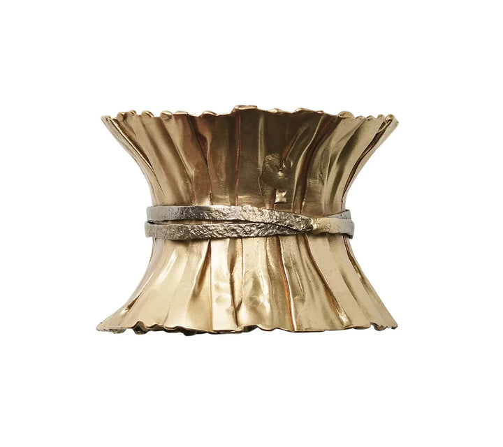 Kim Seybert Clinched Napkin Ring in Gold & Silver