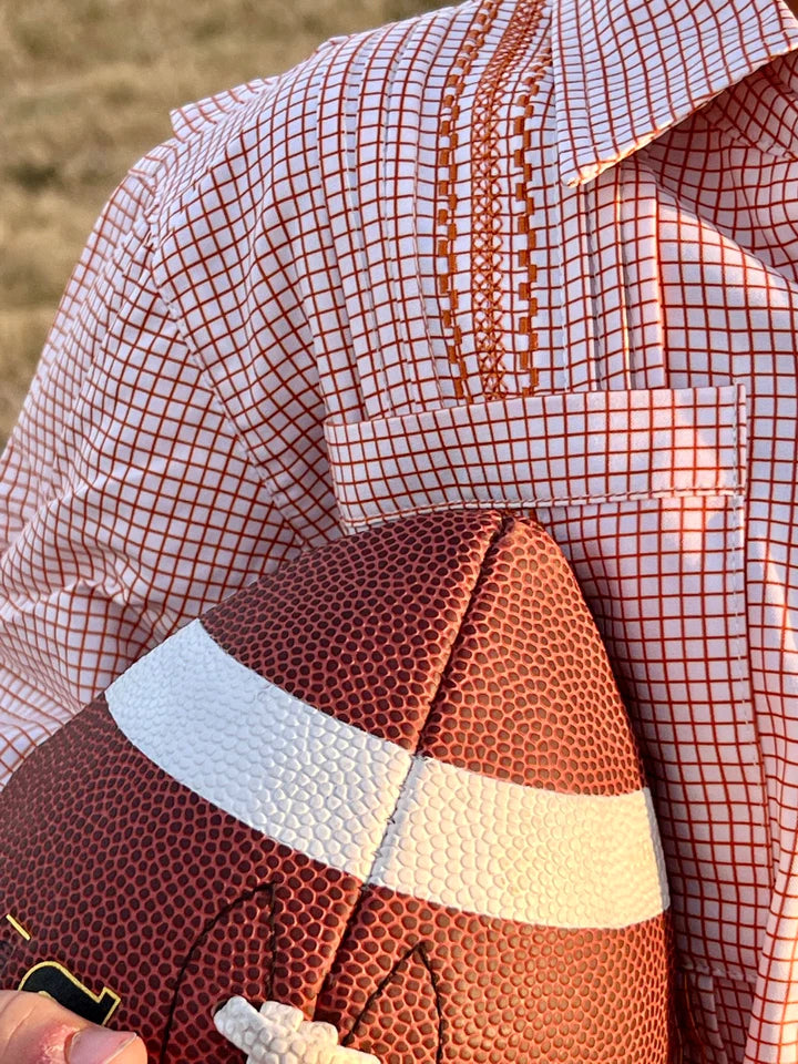 Blue Quail Men's Burnt Orange Gameday Guayabera