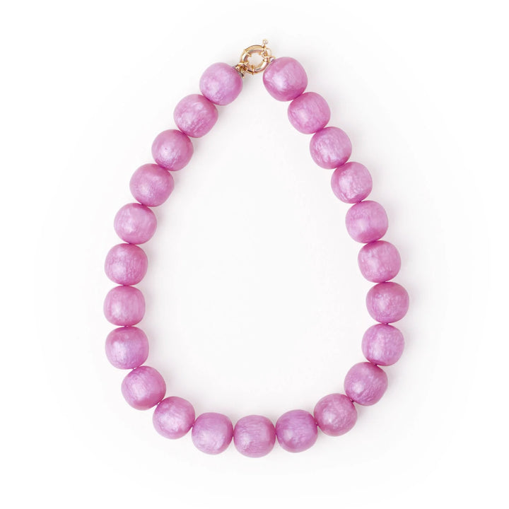 Iris Large Resin Bead Necklace Purple