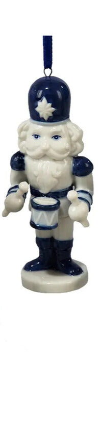 Kurt Adler Porcelain Delft Blue Nutcracker Ornament
