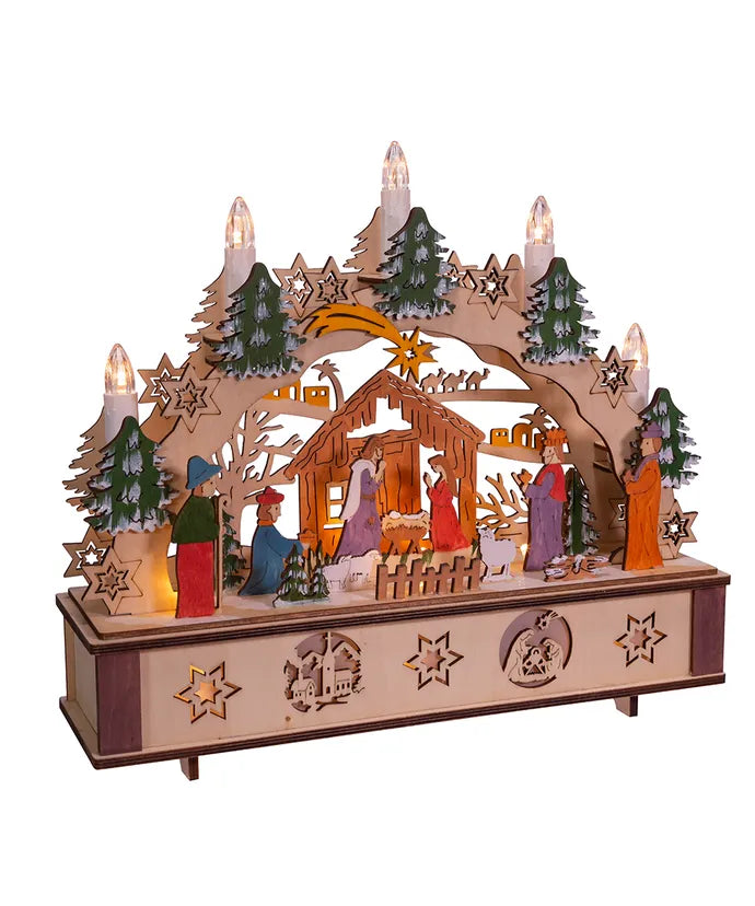 Nativity Scene with Candles
