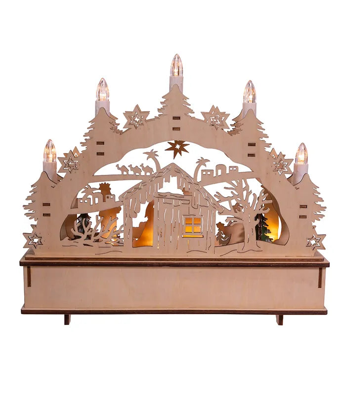 Nativity Scene with Candles