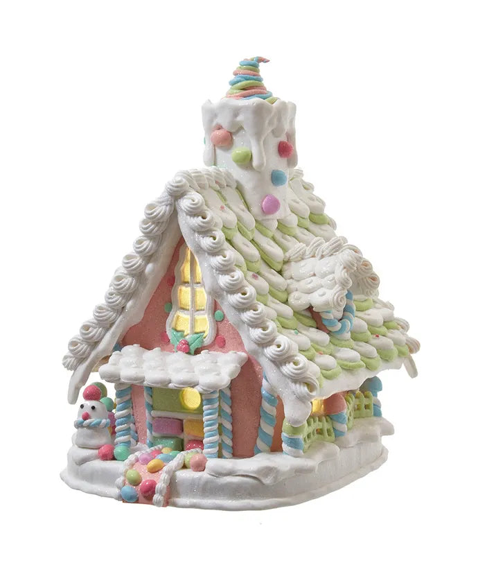 Kurt Adler Light Up Pastel Gingerbread House
