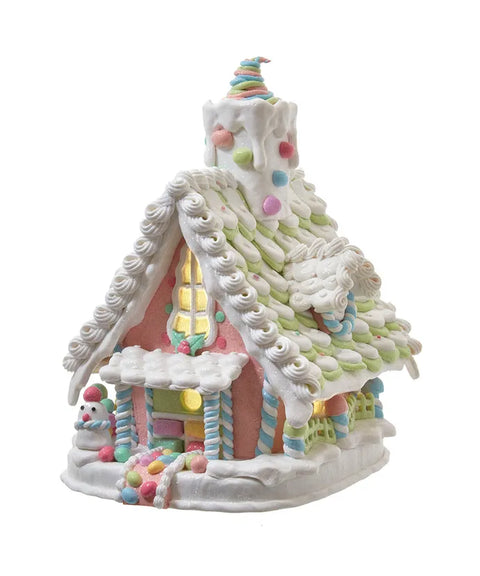 Light Up Pastel Gingerbread House