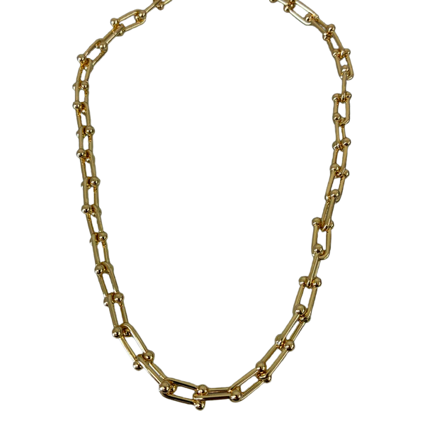 Gold Funky Link Necklace