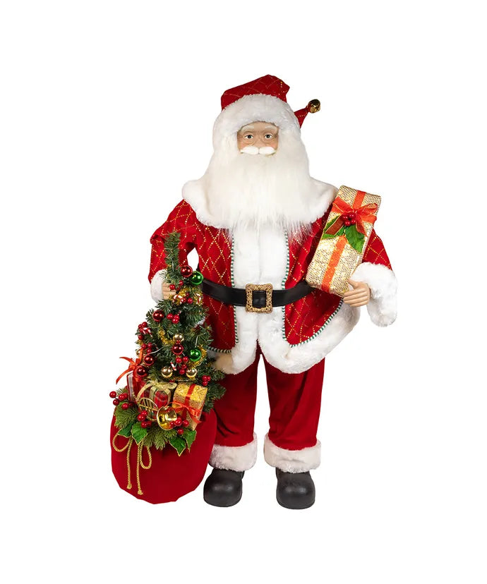 Kurt Adler Battery Operated Santa with Bag & Tree