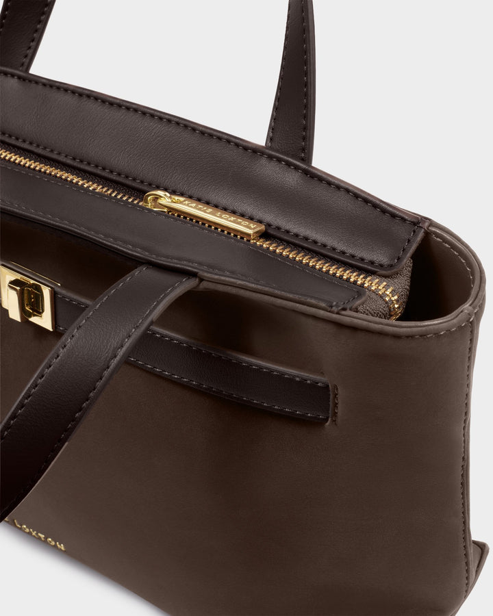 Katie Loxton Bitter Chocolate Orin Top Handle Suedette Crossbody Bag