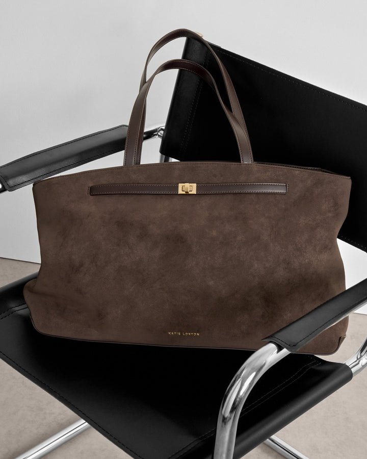 Katie Loxton Bitter Chocolate Orin Suedette Tote Bag
