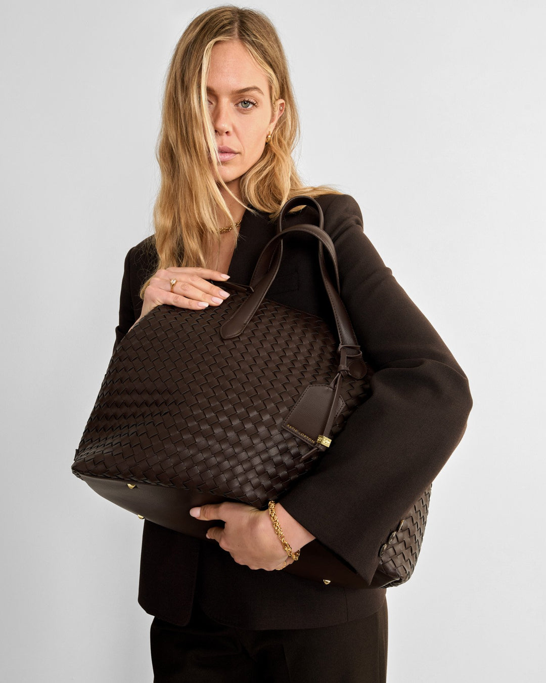 Katie Loxton Chocolate Milan Hand Woven Cabin Bag