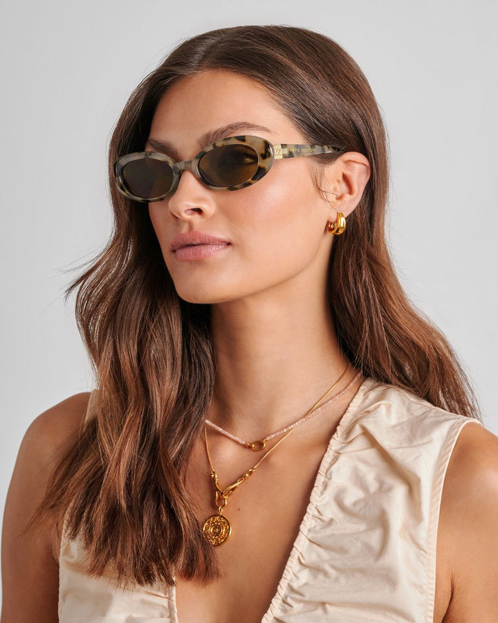 Katie Loxton Tortoiseshell Nissi Slim Oval Sunglasses