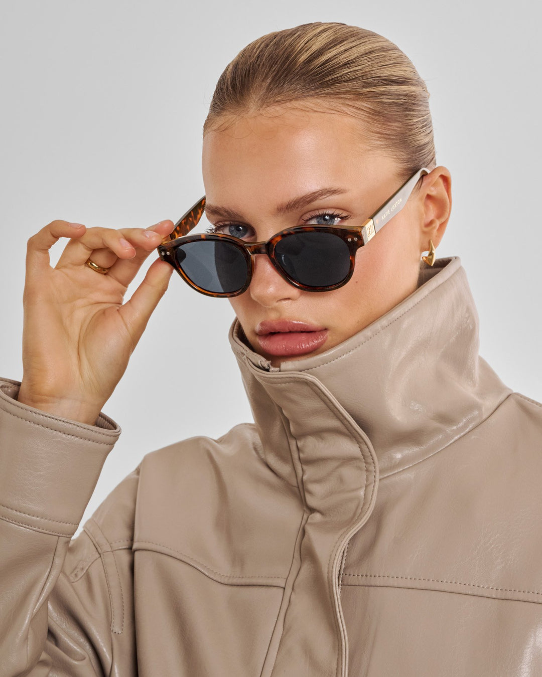 Katie Loxton Tortoiseshell Bologna Round Square Sunglasses