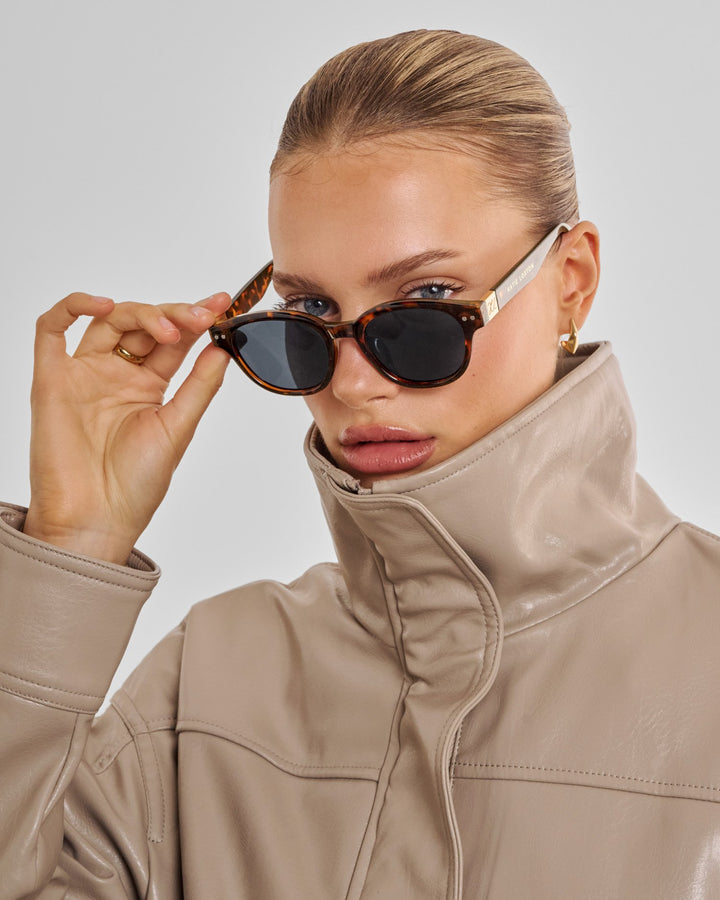 Katie Loxton Tortoiseshell Bologna Round Square Sunglasses
