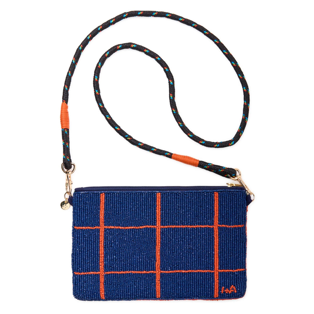 Leila Horse Seed Bead Clutch With Strap