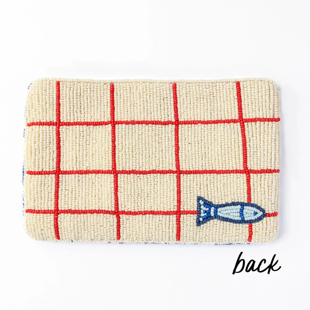Leila Sardine Seed Bead Clutch with Strap