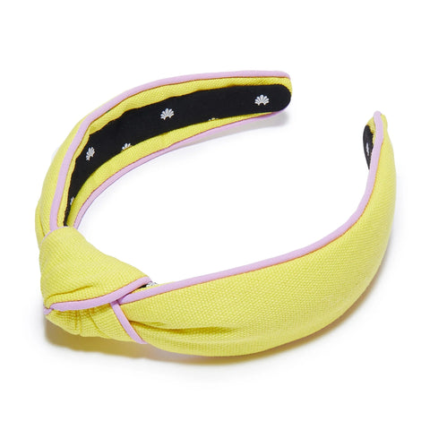 Lele Sadoughi - Piping Trim Slim Knotted Headband - Canary Yellow