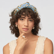 Lele Sadoughi - Rectangle Crystal Knotted Headband - Denim
