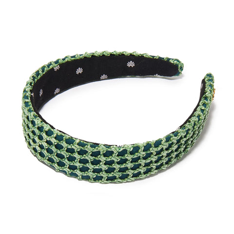Lele Sadoughi - Raffia Bessette Headband - Emerald Pool