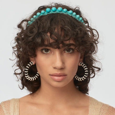 Lele Sadoughi - Graduated Stone Bead Headband - Pacific Sky